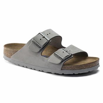 Arizona Birkenstock Soft Footbed Nubuck Kozene Damske Siva | SK 74JPQ